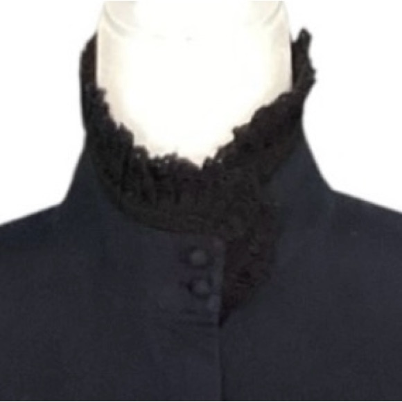 Alexander McQueen Vintage 2007 Black High-Collar Lace Accent Blouse - Picture 12 of 12